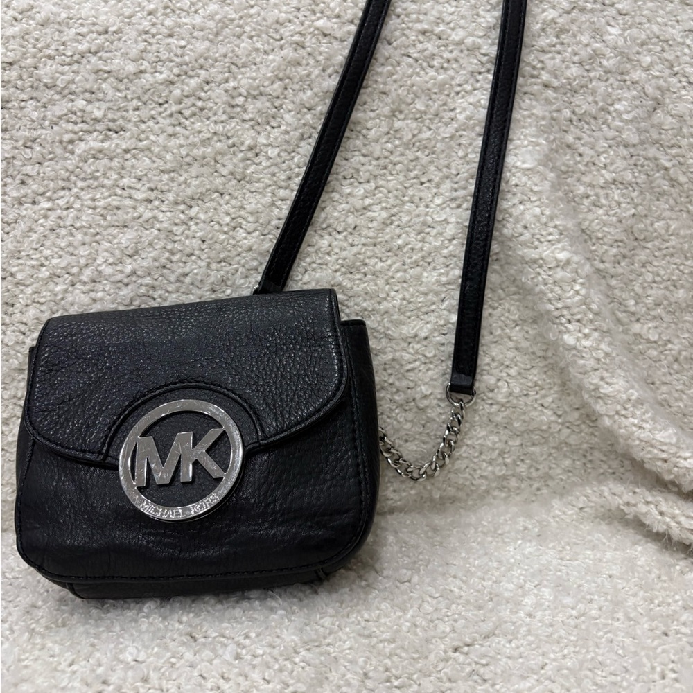 Michael Kors Black Crossbody Bag with Silver Logo